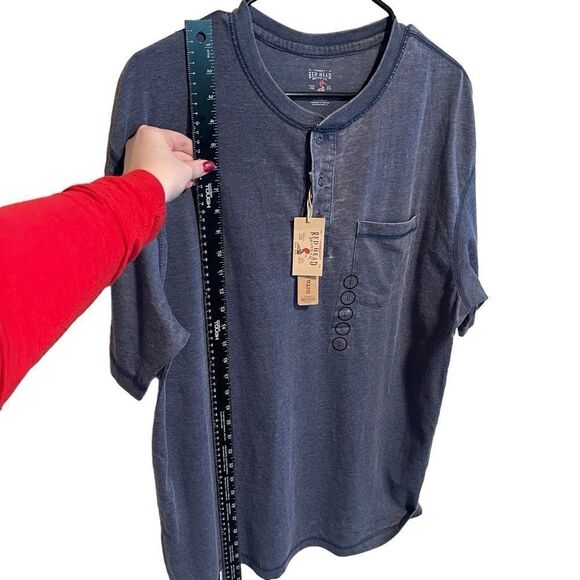 NWT- RedHead- Men’s Washed Navy Blue Short Sleeve Pocket T-shirt, Size Large - Picture 6 of 8